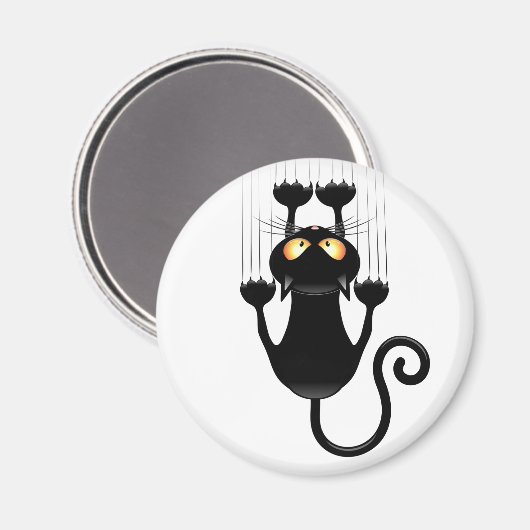 猫が落ちてくるおもしろい マグネット (正面/裏面)