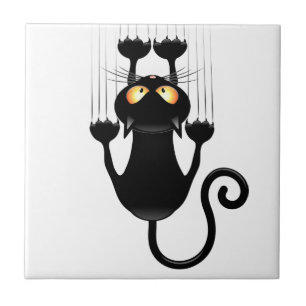 猫が落ちるおもしろいキャラクターのタペストリー タイル