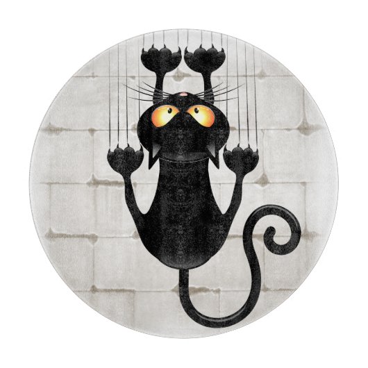 猫が落ちるおもしろい カッティングボード (正面)