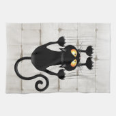 猫が落ちるおもしろい キッチンタオル (横)