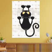 猫が落ちるおもしろい キャンバスプリント (インサイチュ (リビング))