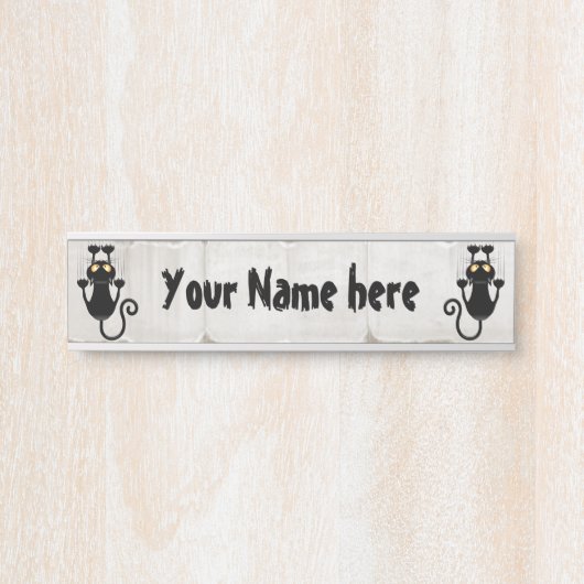 猫が落ちるおもしろい サインプレート (正面)