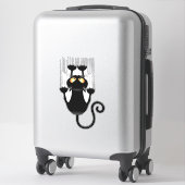 猫が落ちるおもしろい シール (スーツケース)