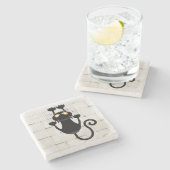 猫が落ちるおもしろい ストーンコースター (横)