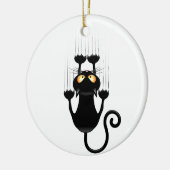猫が落ちるおもしろい セラミックオーナメント (左)