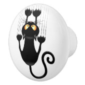 猫が落ちるおもしろい セラミックノブ (右)