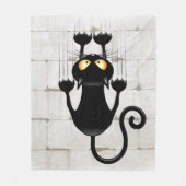 猫が落ちるおもしろい フリースブランケット (正面)