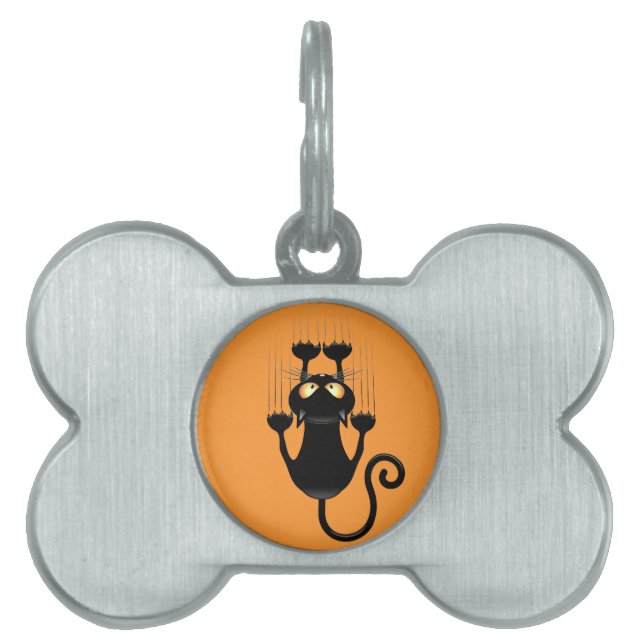 猫が落ちるおもしろい ペットネームタグ (正面)