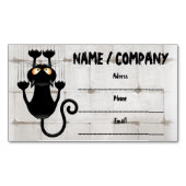 猫が落ちるおもしろい マグネット名刺 (正面)