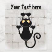 猫が落ちるおもしろい ワインラベル (シングルラベル)