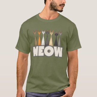 猫が覗く面白いクルー | 猫のユーモアグラフィック Tシャツ