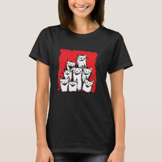 猫が解き放つ愛 猛烈な表情 Tシャツ