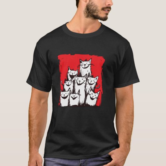 猫が解き放つ愛 猥雑な表現 Tシャツ (正面)