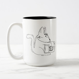 猫が言うには、コーヒーを飲むと感じ殺される量が減る ツートーンマグカップ