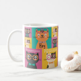 猫が言うヘイおもしろいミーム コーヒーマグカップ