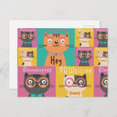 猫が言うヘイおもしろいミーム ポストカード (正面/裏面)