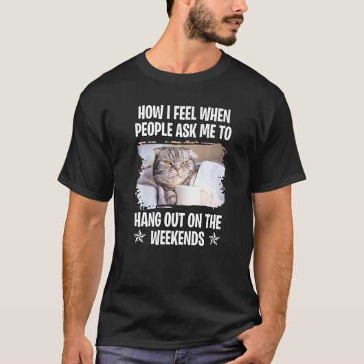 猫が言ってる 怠け者って言ってる グランピー 15 Tシャツ (正面)