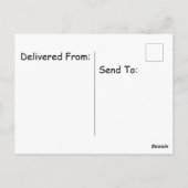 猫が誕生日の帽子をかぶり、頭上に炎 ポストカード (裏面)