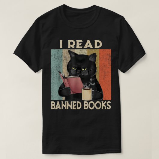 猫が読本おもしろいの読虫 Tシャツ (デザイン正面)