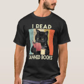 猫が読禁書読週 Tシャツ (正面)