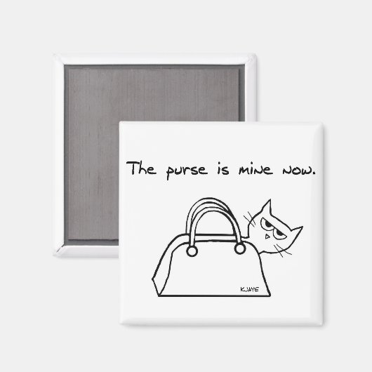 猫が財布を盗む – 猫おもしろい磁石 マグネット (正面/裏面)