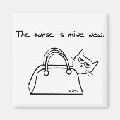 猫が財布を盗む – 猫おもしろい磁石 マグネット (正面)