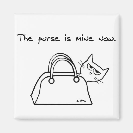 猫が財布を盗む – 猫おもしろい磁石 マグネット (正面)