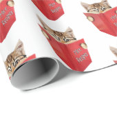 猫が赤い本を読んでいる ラッピングペーパー (ロールコーナー)