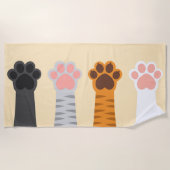 猫が足を上げる ビーチタオル (正面)