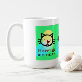 猫が足カラフルを踏む コーヒーマグカップ