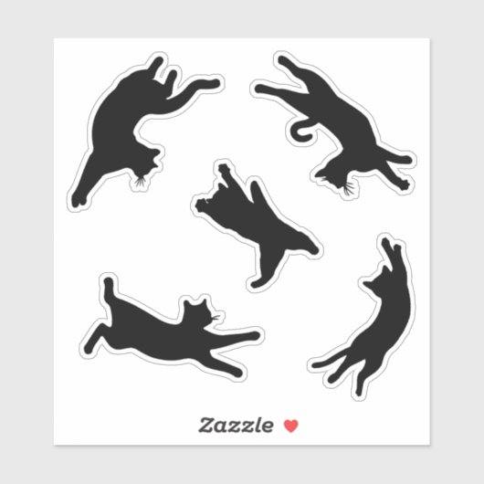 猫が転がり落ちる シール (シート)