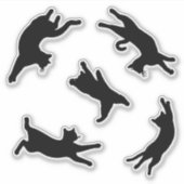 猫が転がり落ちる シール (正面)