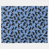 猫が転がり落ちる フリースブランケット (正面(横))