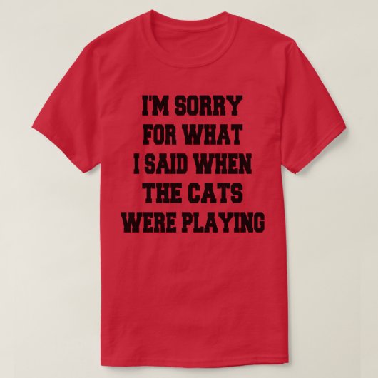 猫が遊んでいた時の言葉を後悔している Tシャツ (デザイン正面)