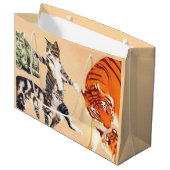 猫が遊抱き枕へ ラージペーパーバッグ (正面アングル)