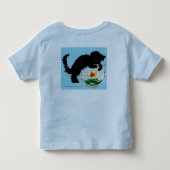 猫が金魚鉢に手を伸ばそうとしているTシャツ トドラーTシャツ (裏面)