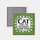 猫が防犯用の冷蔵庫マグネットを付ける マグネット (正面/裏面)