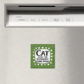 猫が防犯用の冷蔵庫マグネットを付ける マグネット (インサイチュ (食洗機))