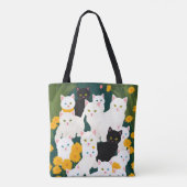 猫が集まる トートバッグ (裏面)