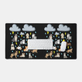 猫が雨に降る英語の慣用句 面白い パピー デスクマット (キーボード&マウス)