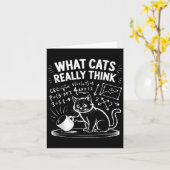 猫が面白いと思う猫のミーム物理学ユーモアタンクW カード (黄色い花)