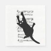 猫が音符にぶら下がっている スタンダードランチョンナプキン (正面)