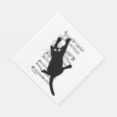 猫が音符にぶら下がっている スタンダードランチョンナプキン (角)