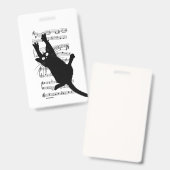 猫が音符にぶら下がっている バッジ (正面＆裏面)