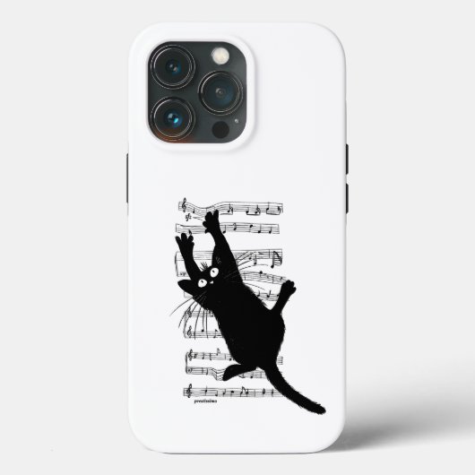 猫が音符にぶら下がっている Case-Mate iPhoneケース (裏面)