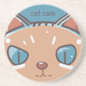 猫が顔を出す コースター (正面)