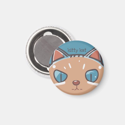 猫が顔を出す マグネット (正面/裏面)