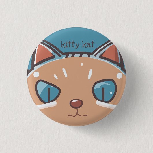 猫が顔を出す 缶バッジ (正面)