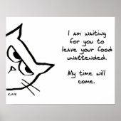 猫が食べ物を盗みおもしろい出す ポスター (正面)