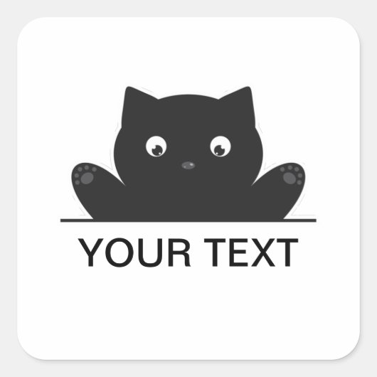 猫が驚く スクエアシール (正面)